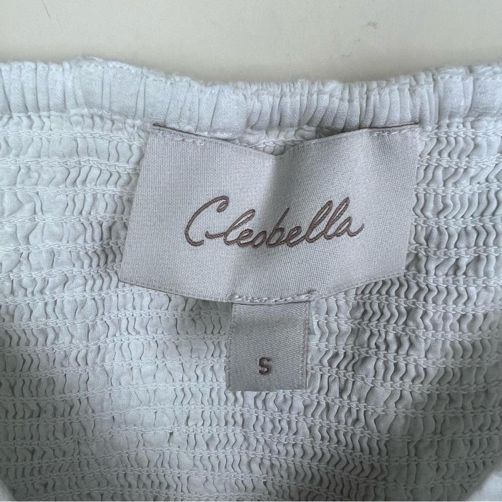 Cleobella Leona Mini Dress - Ivory S Eyelet Smocked Ruffle - Picture 6 of 12